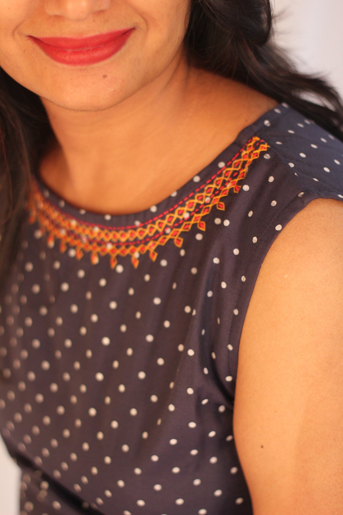 Polka kutchi dress