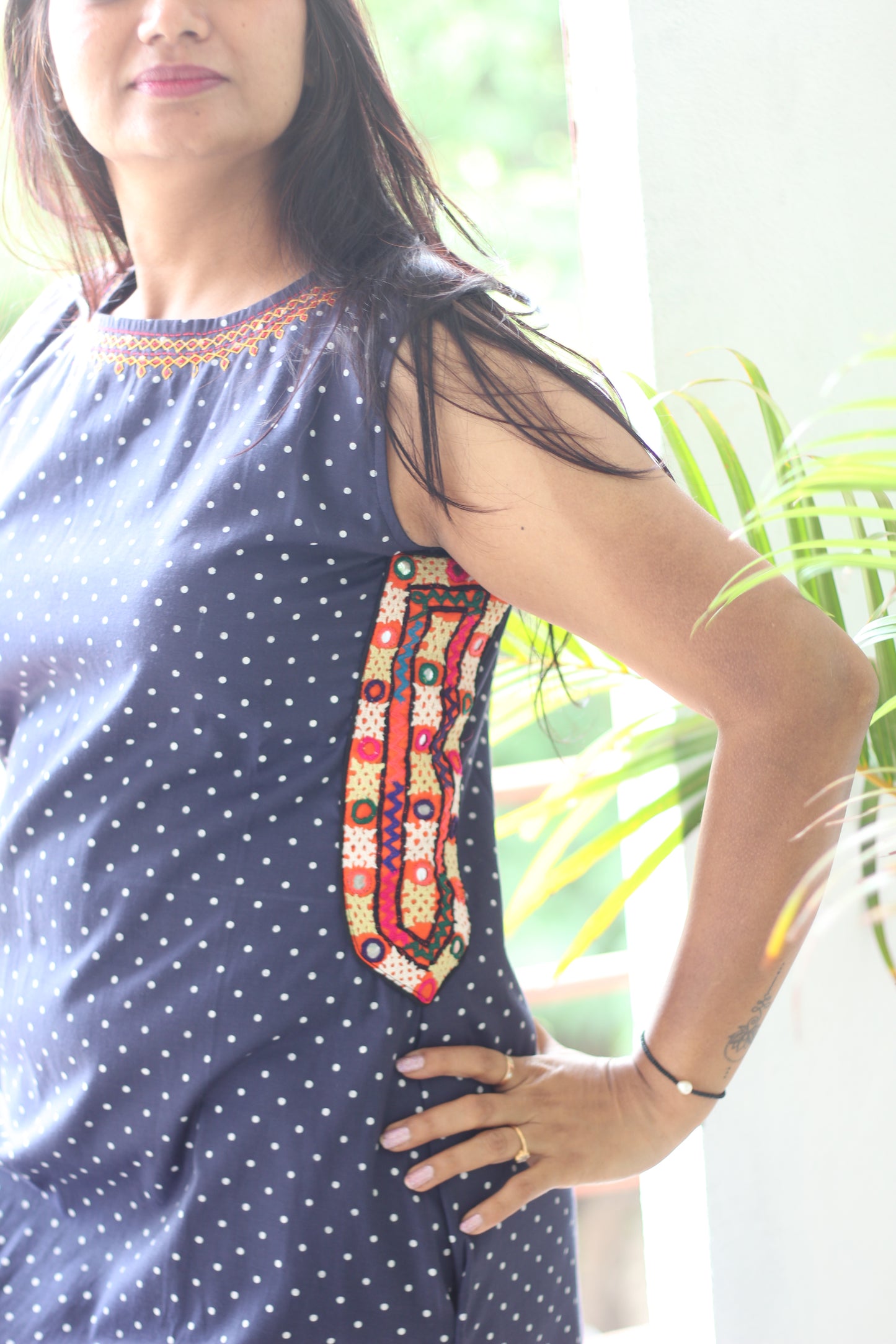 Polka kutchi dress