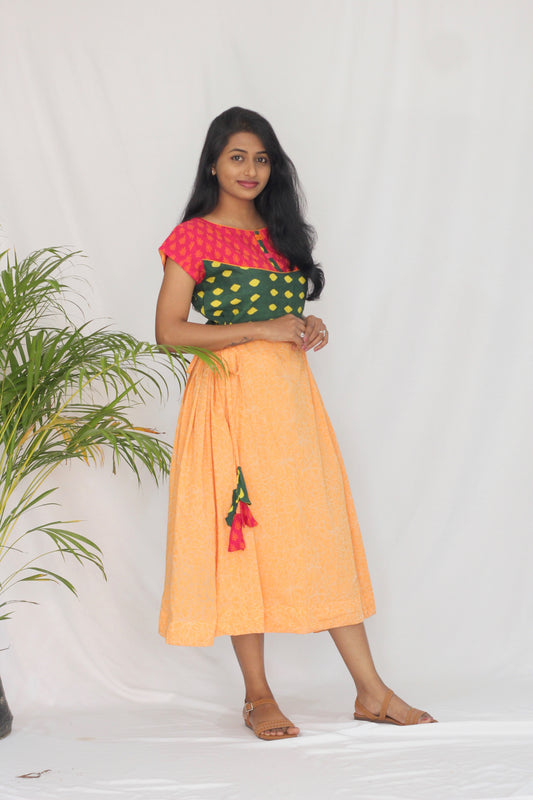 Boho tangerine dress