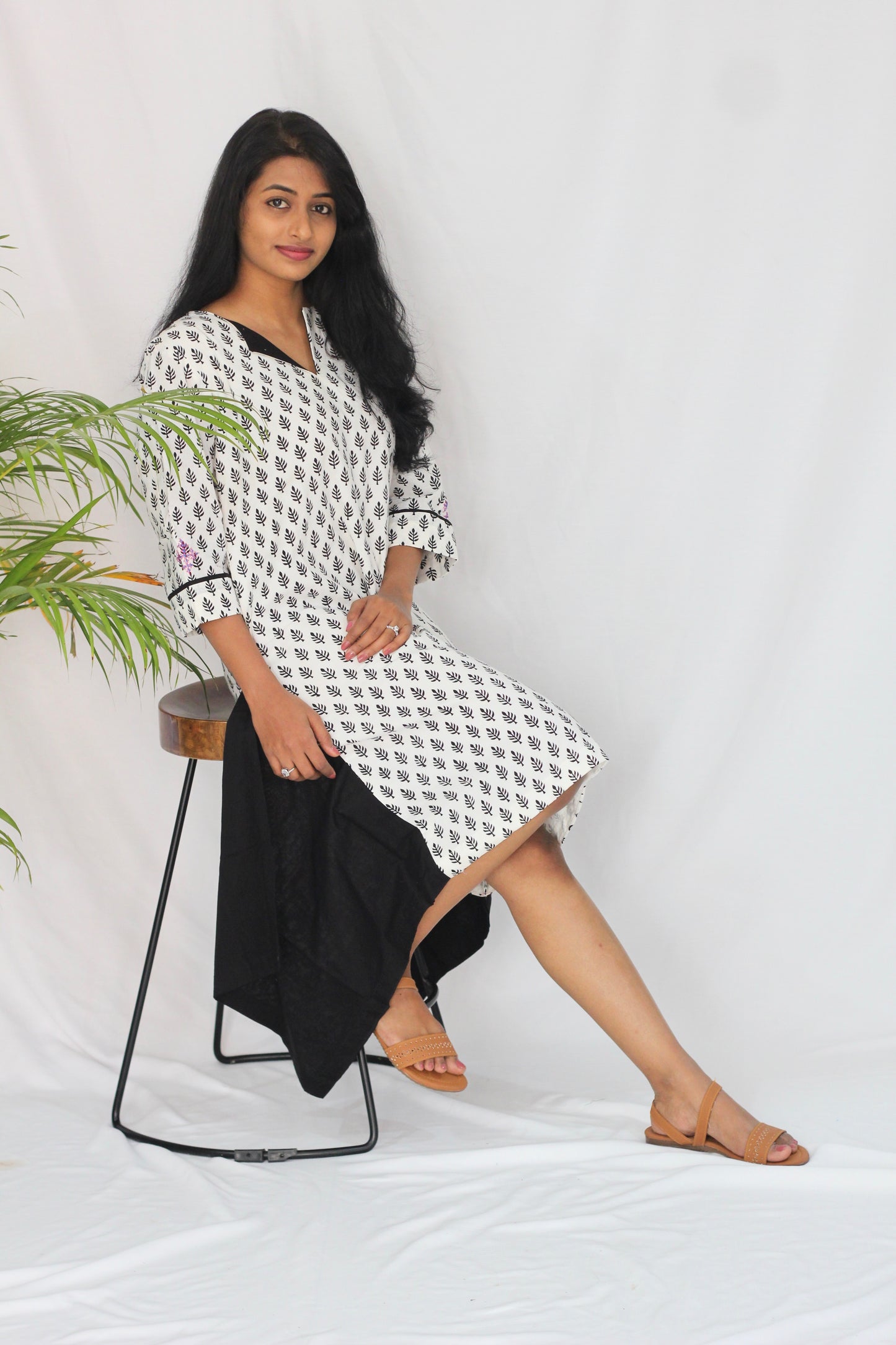 White side handkerchief dress