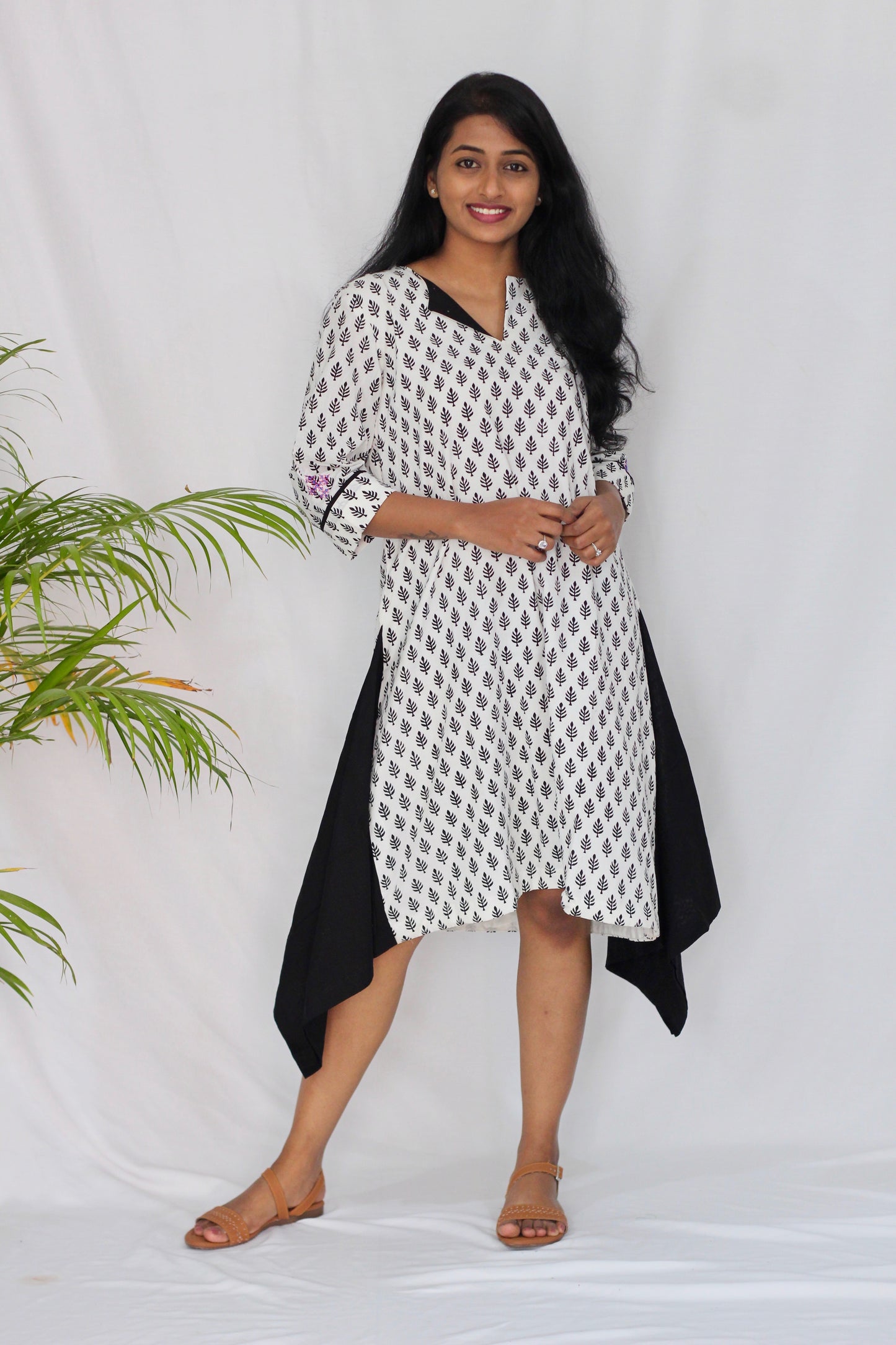 White side handkerchief dress