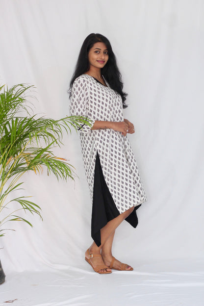 White side handkerchief dress